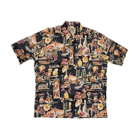 VTG Kahala John Severson Hawaiian Shirt Mens XL Drinks Cocktail Wine Aloha - Picture 1 of 9